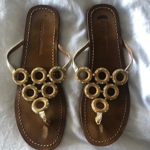 Dolce & Gabanna Jeweled Gold sandals